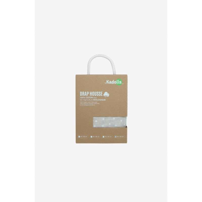 Drap housse Coton Bio motifs Etoiles - Berceau/landau