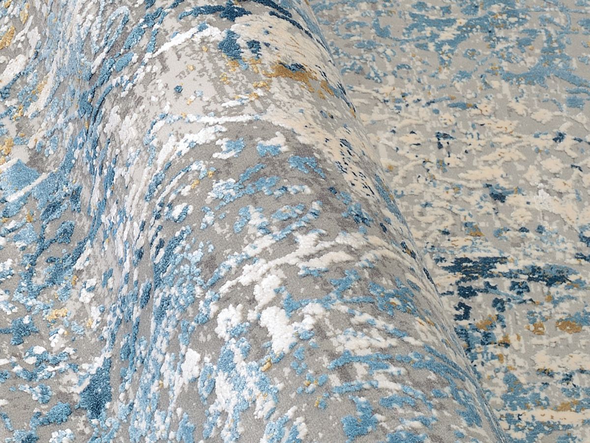 Interliving Webteppich L-8700 Grau Blau 67 x 130 cm