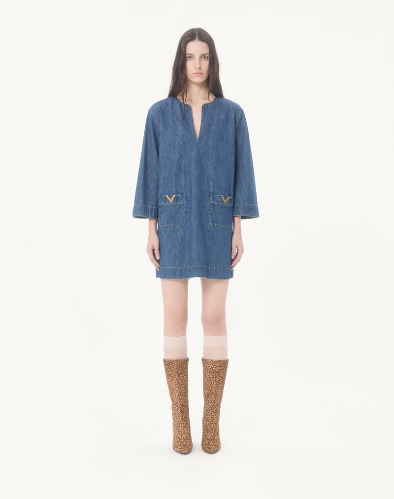 Chambray denim jurk