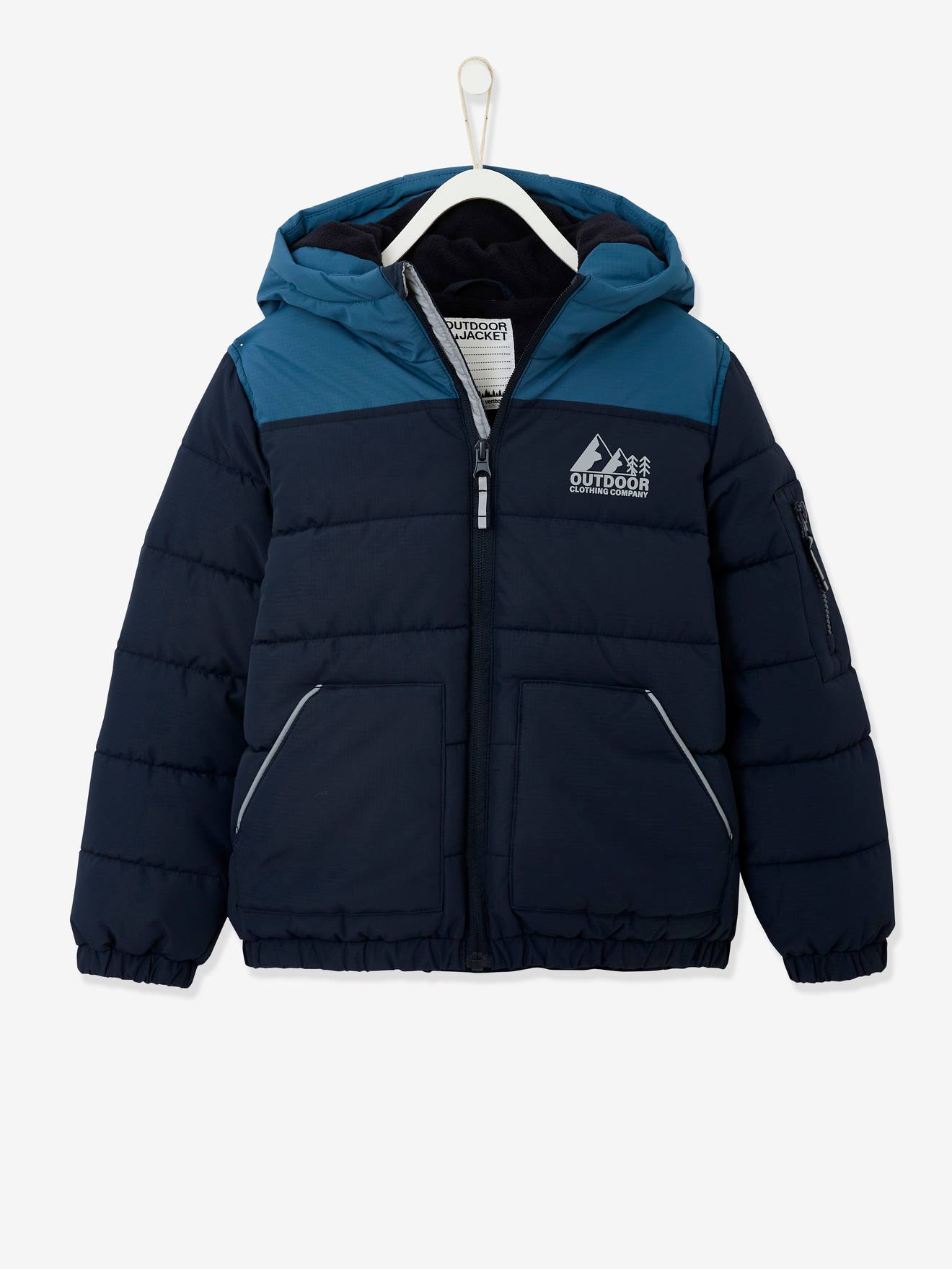 Vertbaudet Jungen Steppjacke mit Kapuze, Recycling-Polyester - khaki
