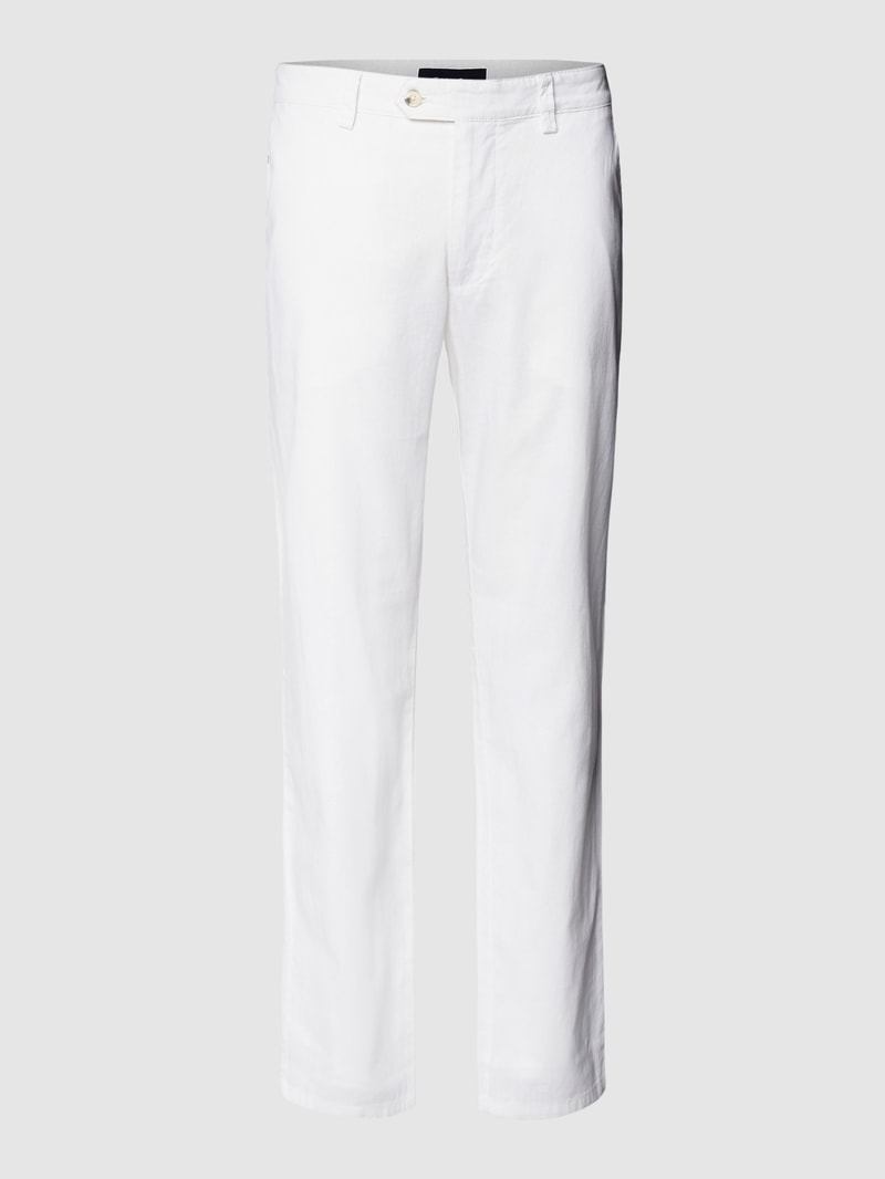 Chino mit französischen Eingrifftaschen in weiß
