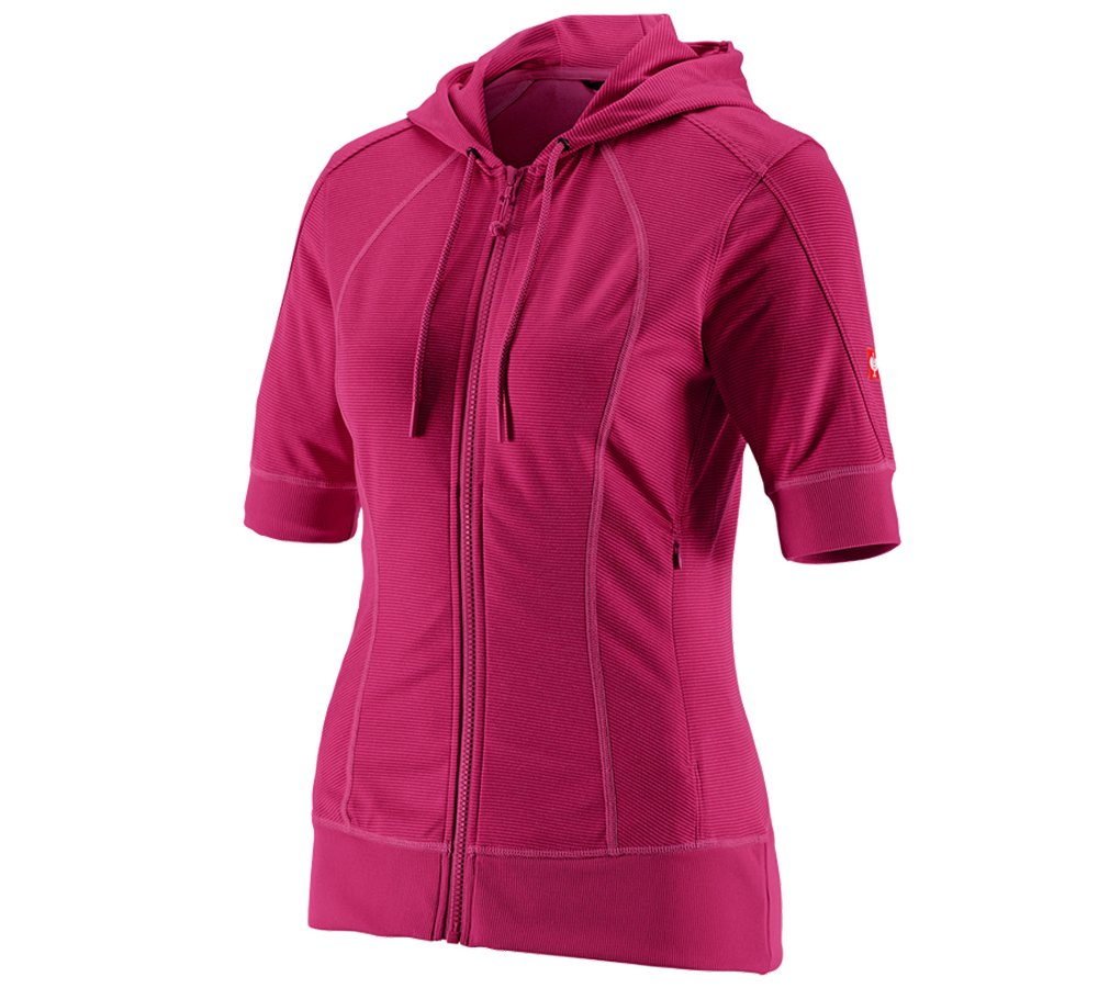 e.s. Funktions Kapuzenjacke stripe 3/4 Arm, Damen