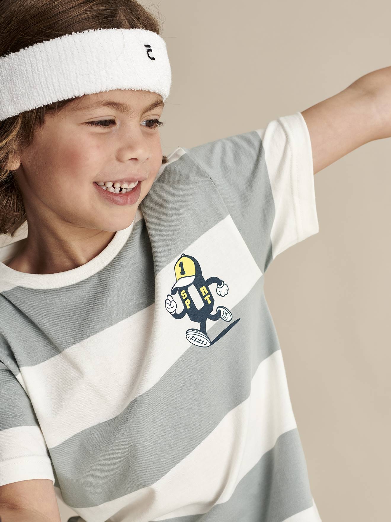 Vertbaudet Jungen Sport-Shirt mit Streifen Oeko-Tex - aqua