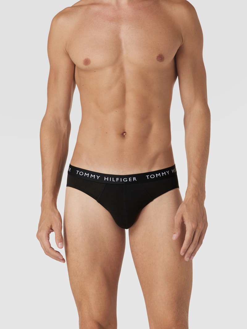Slip mit Logo-Bund im 3er-Pack in mittelgrau