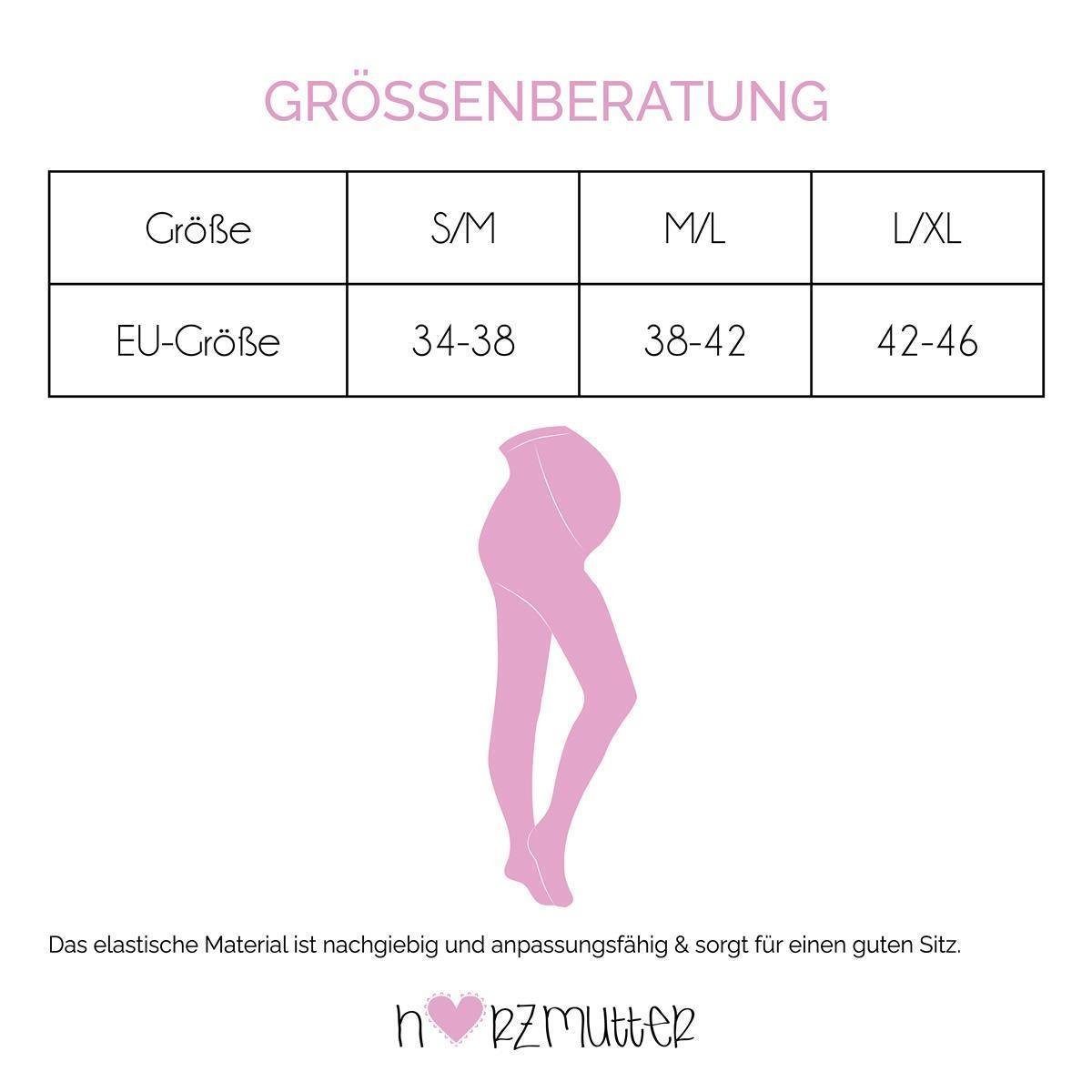 Herzmutter Umstandsstrumpfhose Thermo-Strumpfhose - Schwarz - Weich - Blickdicht 100 DEN (1 St)