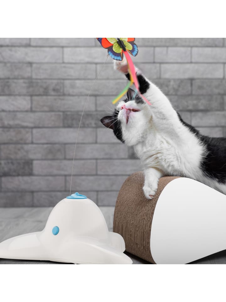 relaxdays Katzenspielzeug in Weiß - (B)20,5 x (H)33,5 x (T)18 cm günstig kaufen onesize