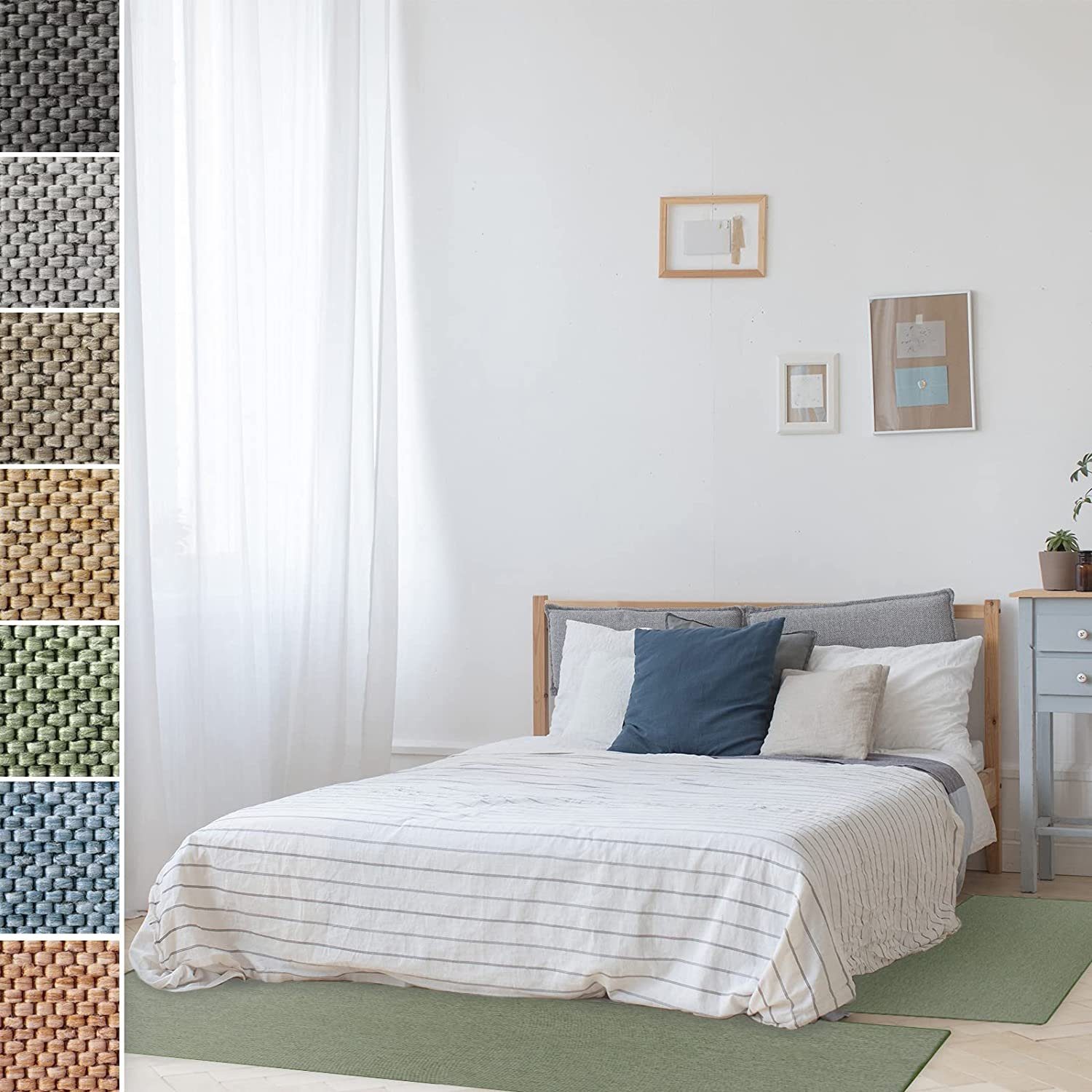 Bettumrandung Sabang, 7 Farben & 3 Größen, Bettvorleger Floordirekt, Höhe 3.5 mm, (3-tlg), in Sisal-Optik