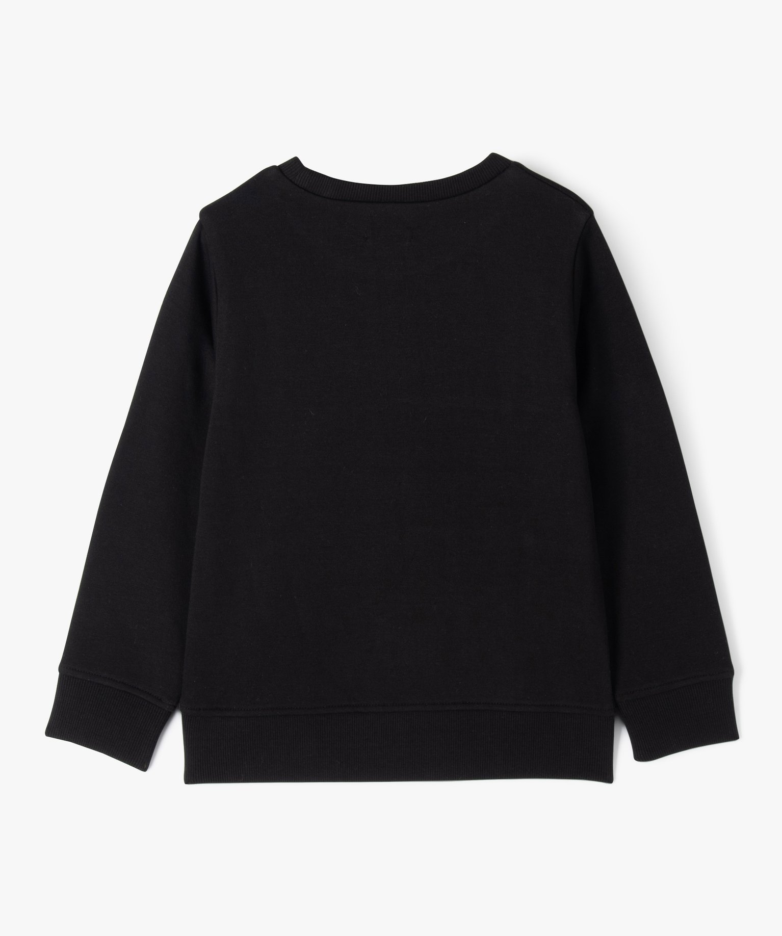 Sweat à col rond avec intérieur molletonné Garçon noir | GEMO