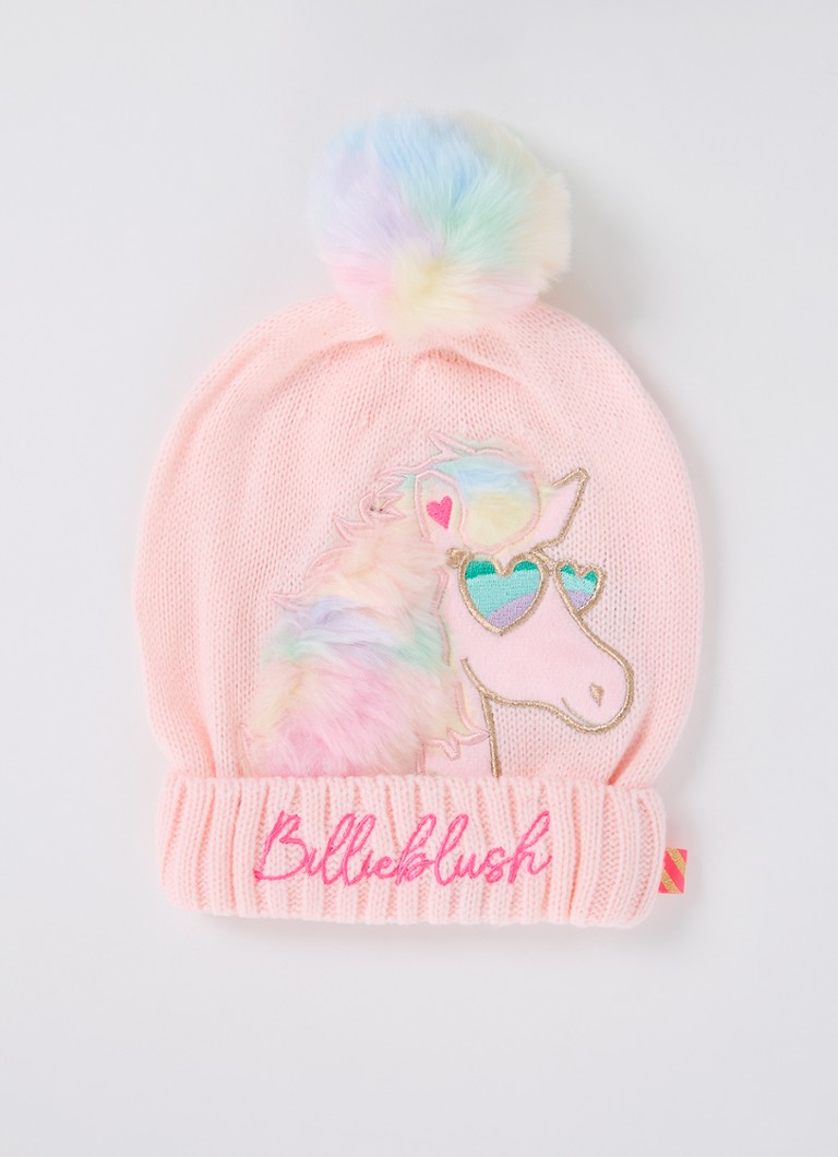 Billieblush Chunky knitted hat with embroidery