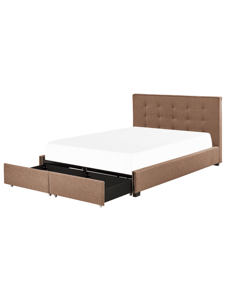 Beliani Doppelbett LA ROCHELLE in Braun - (W) 193 x (H) 109 x (L) 213 cm günstig kaufen onesize
