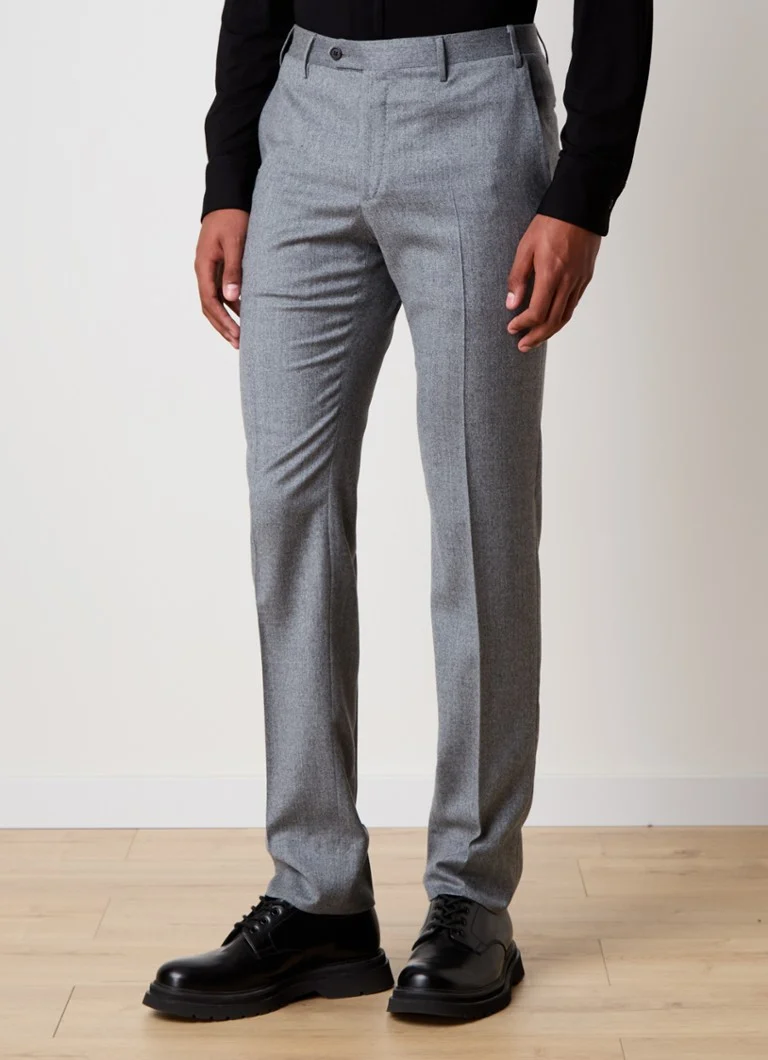 Corneliani  Slim fit pantalon van scheerwol met steekzakken