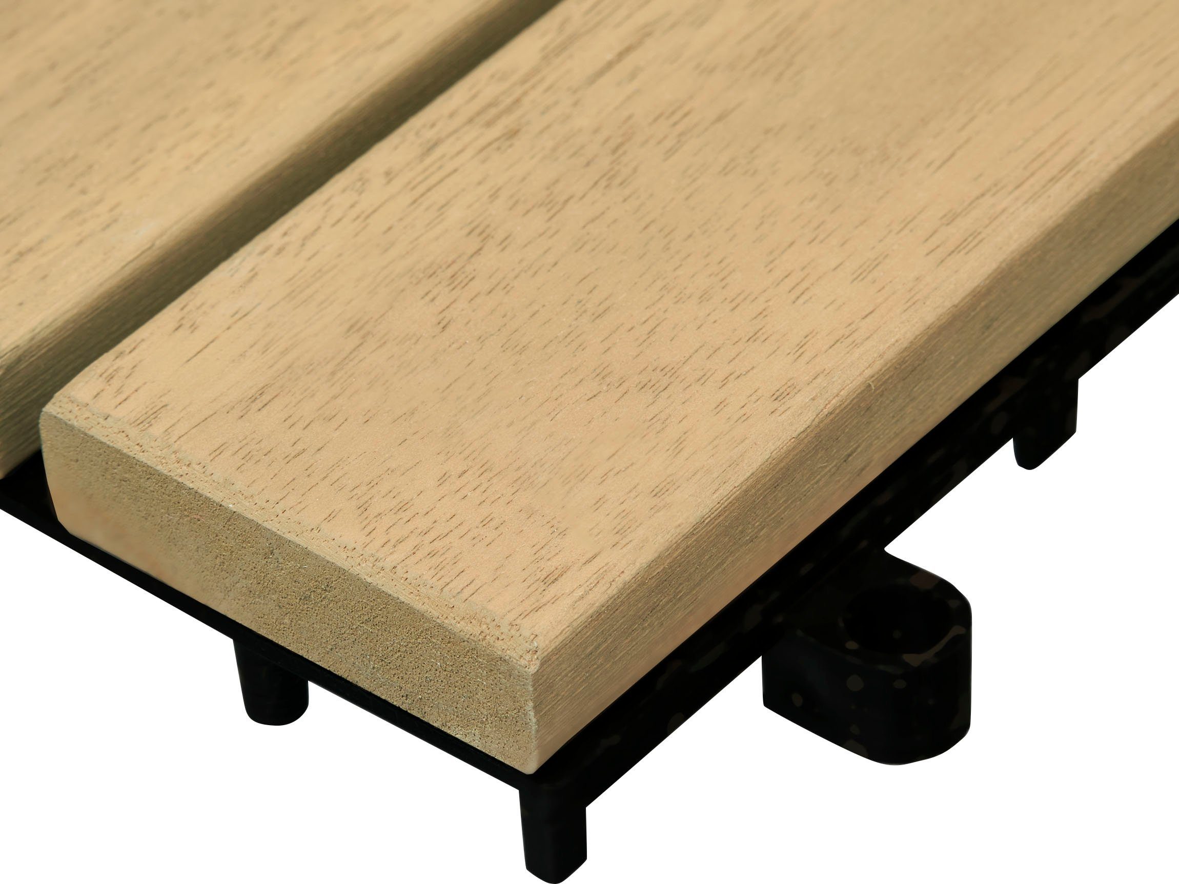 Gartenfreude Holzfliesen, Set, 10 St., 0,9 m², Akazienholz, wetterfest, mit Klickfunktion