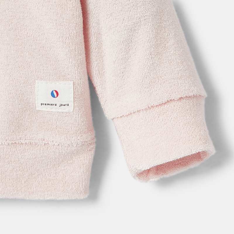 Sweat-shirt uni en éponge rose naissance Absorba