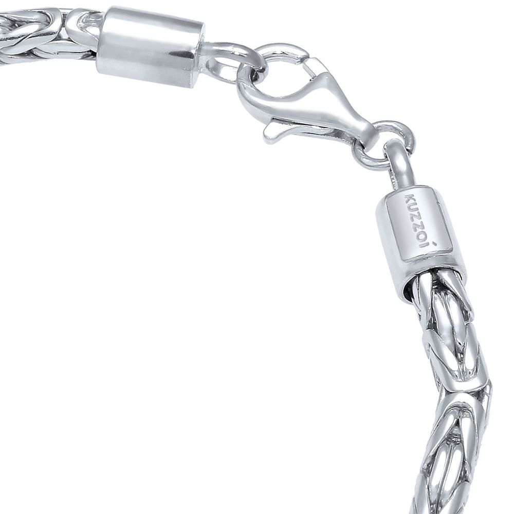 KUZZOI KUZZOI Bracelet Chaîne de base pour hommes en plaqué or 925 en argent sterling Bracelet