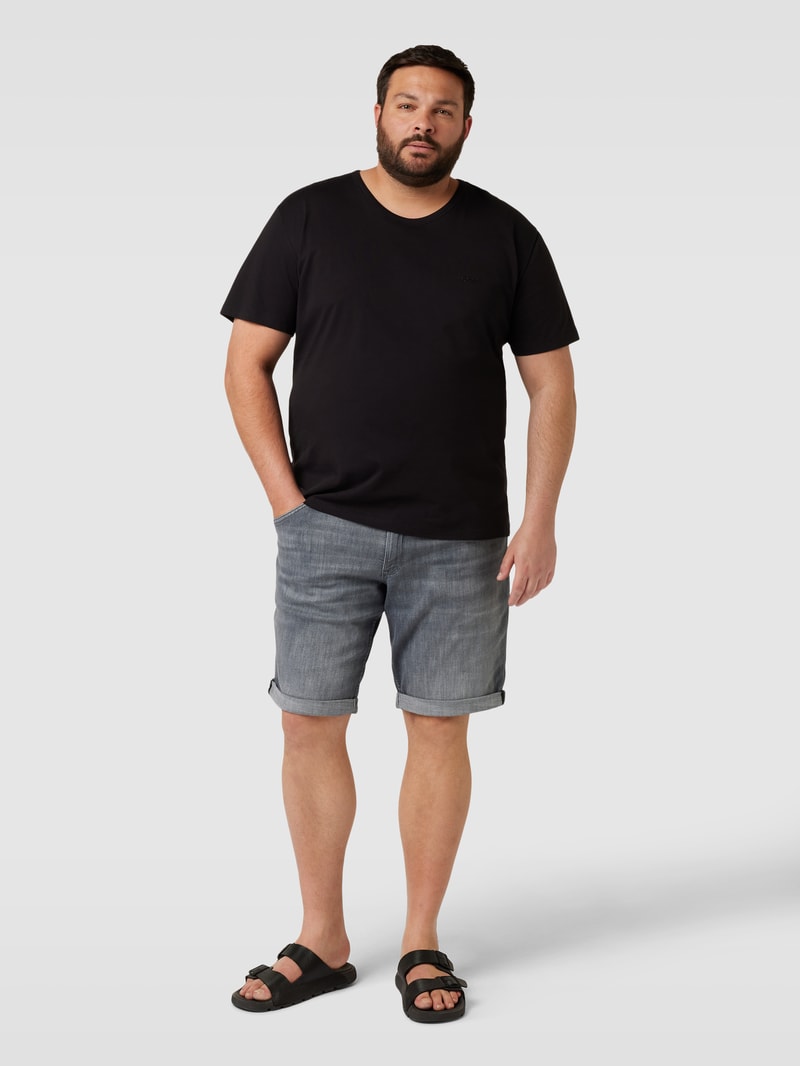 PLUS SIZE Jeansshorts mit fixierten Beinumschlägen Modell 'RICK' in mittelgrau