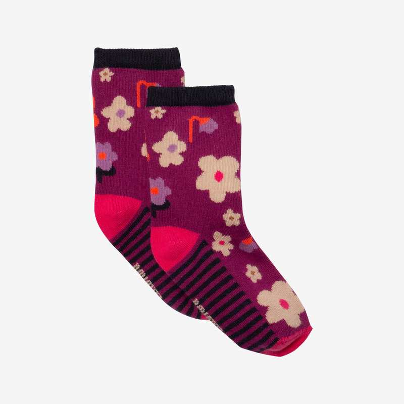 Chaussettes bébé fille micro fleurs violettes Catimini
