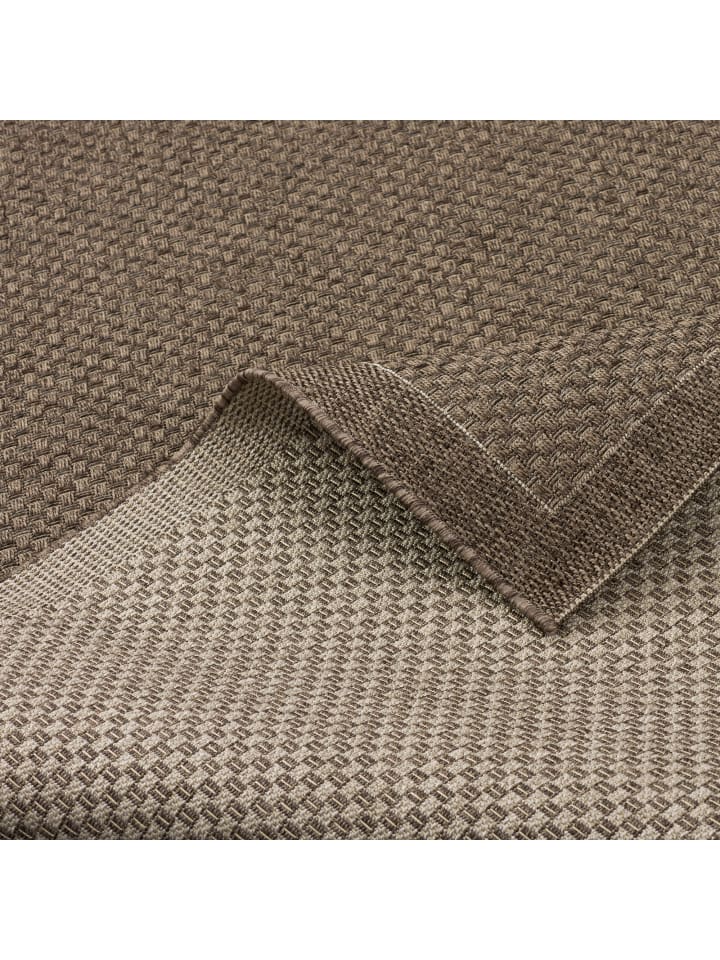 Pergamon In & Outdoor Teppich  Natur Panama Bordüre in Dunkelbraun günstig kaufen