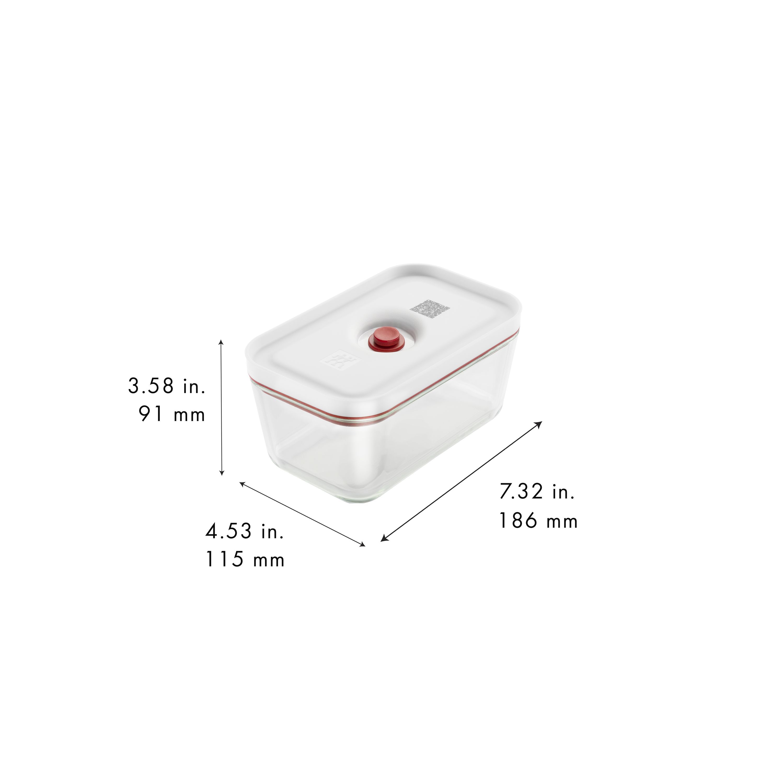 Vakuumbox M, Glas, Rot