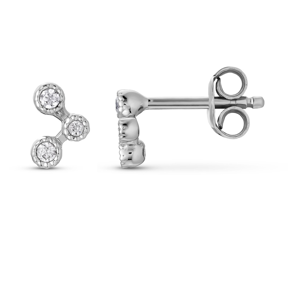 FAVS Boucles d'oreilles à fermoir à poussette 925 Argent Boucles d'oreilles
