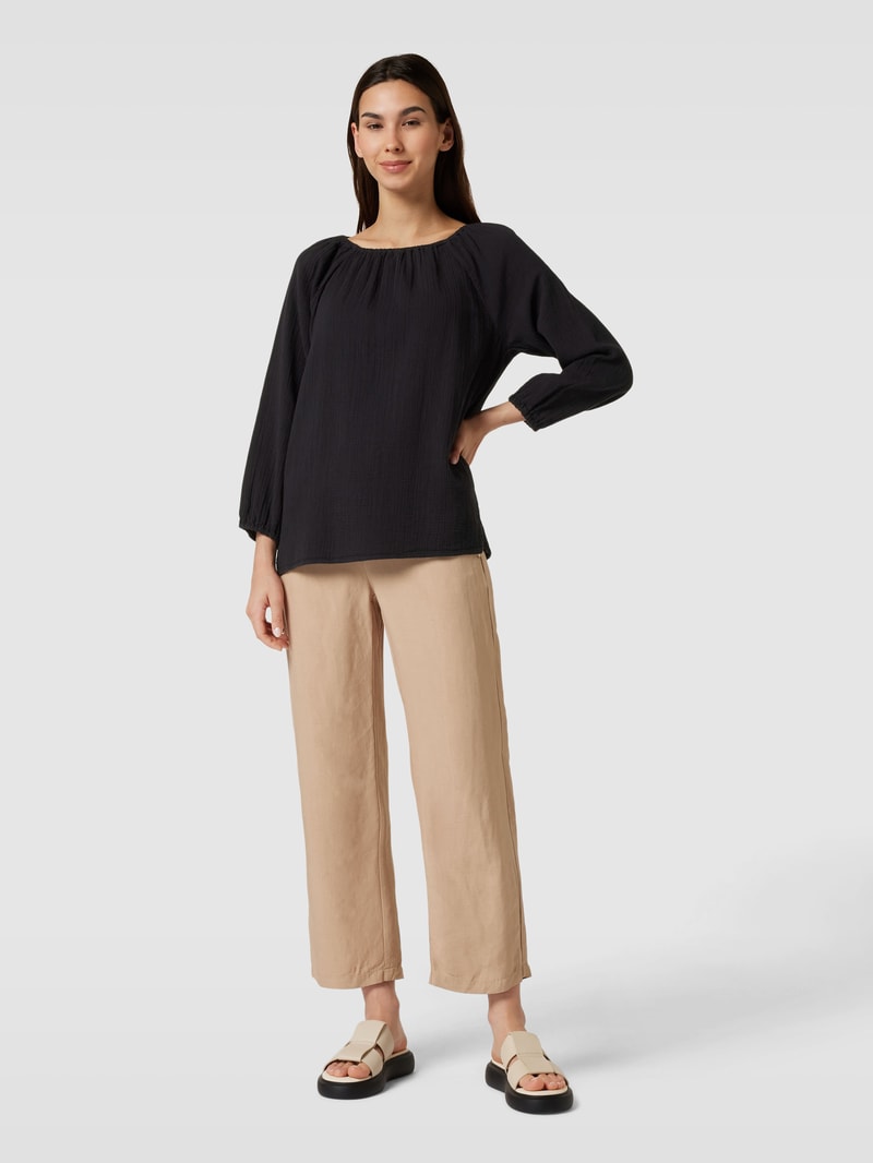 Blusenshirt mit Strukturmuster in schwarz