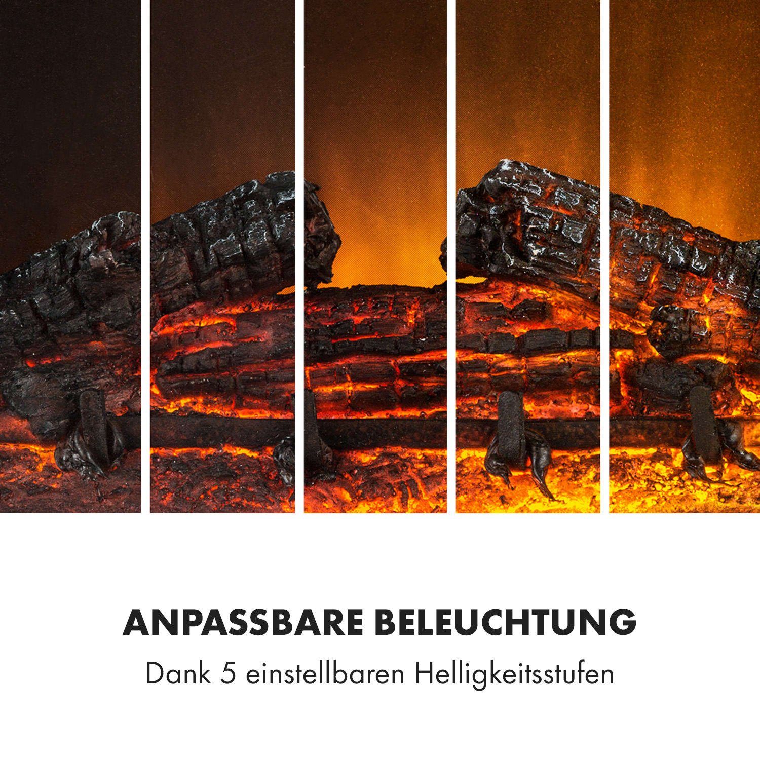 Klarstein Elektrokamin Etna Pozzolana, elektrischer Kamin mit Heizfunktion Heizlüfter elektrischer Kaminofen