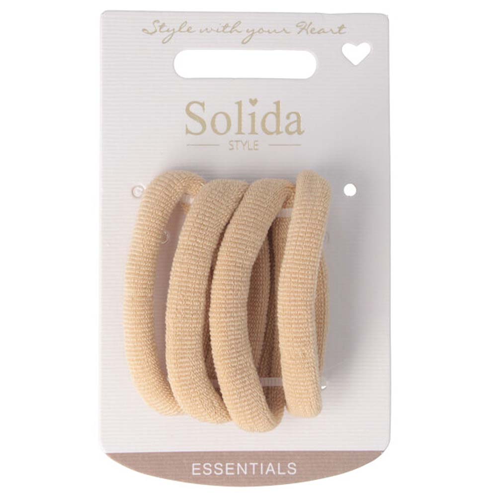 Solida Zopfabbinder geriffelt Beige 4 Stück