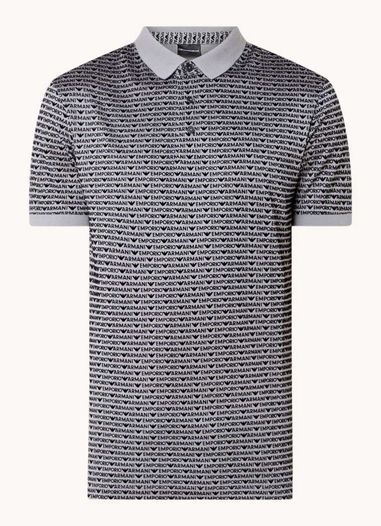 Emporio Armani regulāra piegriezuma polo krekls no liocela maisījuma ar pūkaina logotipa apdruku.