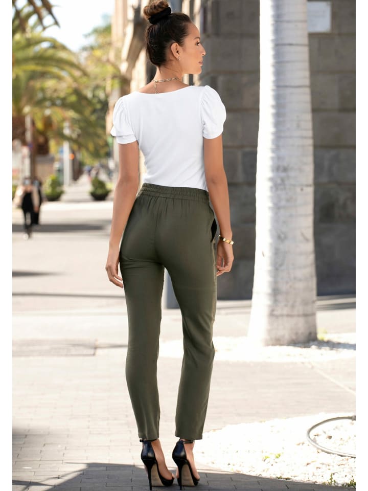 LASCANA Schlupfhose in khaki günstig kaufen