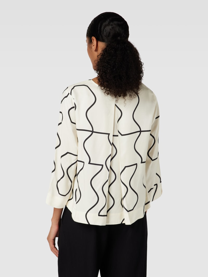 Bluse mit V-Ausschnitt in weiß