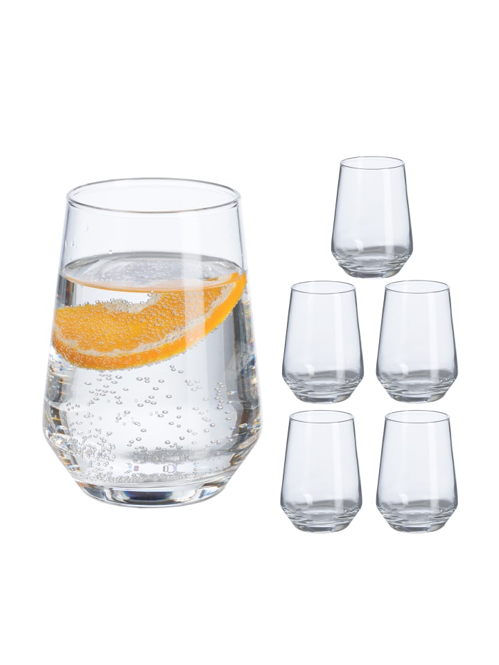 relaxdays 6 x Trinkgläser in Transparent günstig kaufen onesize