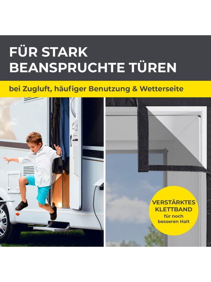 EASYmaxx EASYmaxx Moskitonetz für Campingwagen 60x195cm schwarz mit Magnetvers. für Tü günstig kaufen onesize