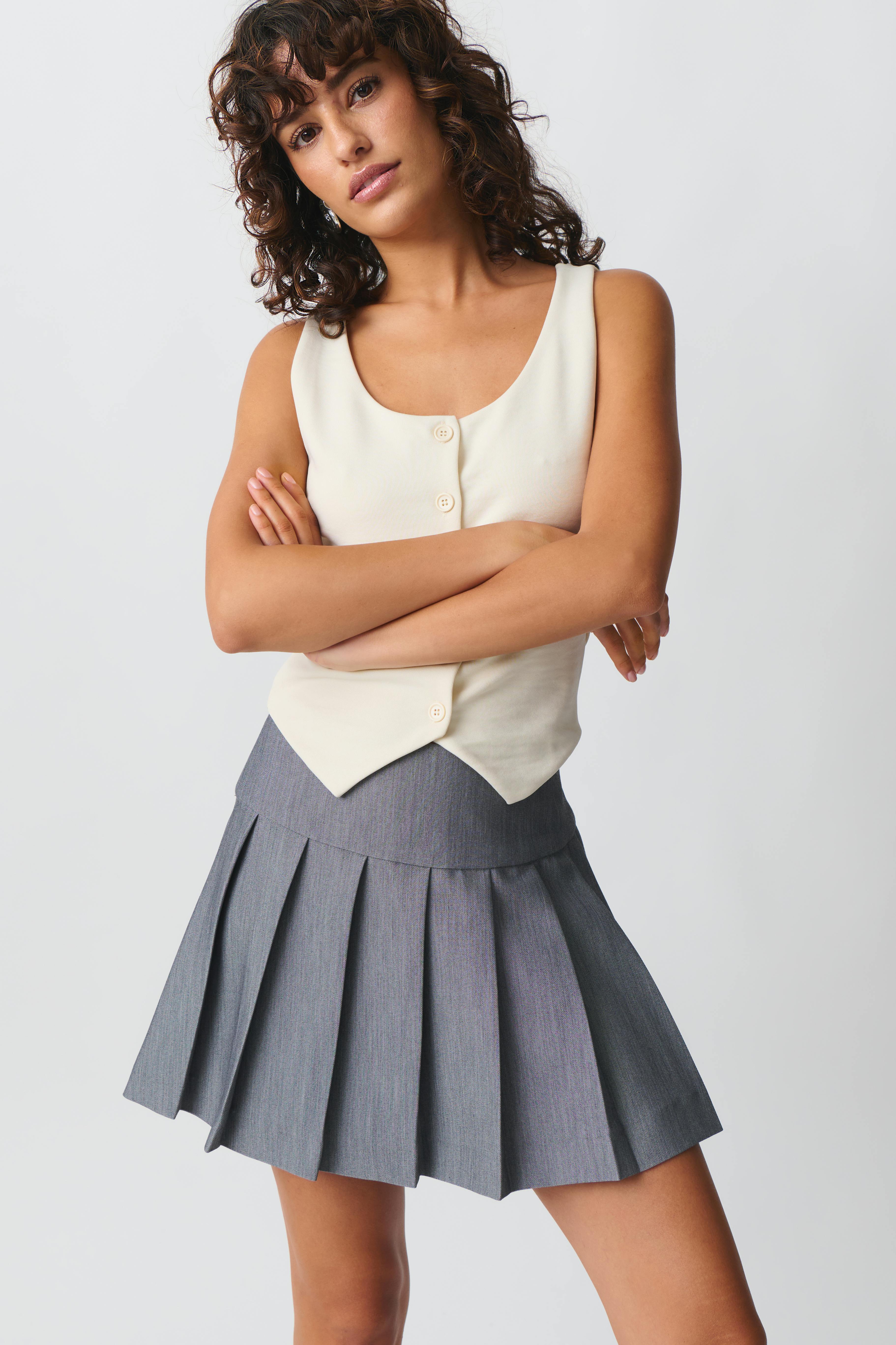 Pleated mini skirt
