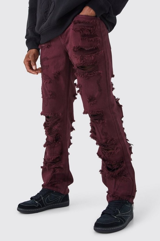 Lockere Jeans mit extremen Rissen