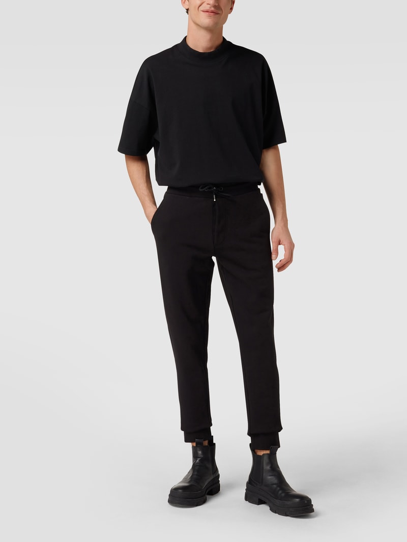 Sweathose mit Label-Details Modell 'Lamont' in schwarz