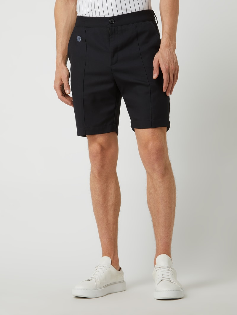Chino-Shorts mit Logo-Detail Modell 'Nerve' in marineblau