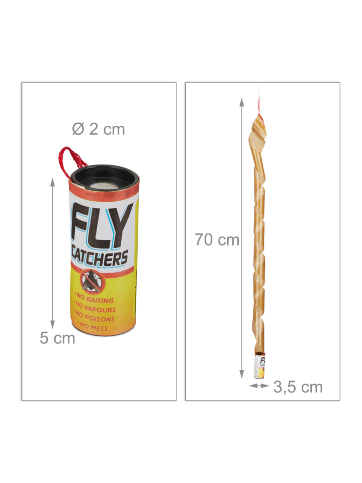 relaxdays 24x Fliegenfänger in Braun günstig kaufen onesize