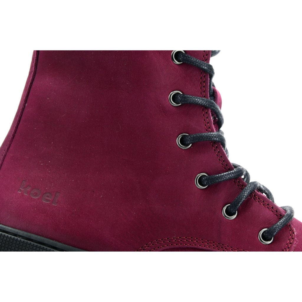 Koel Lady Faro Bordo Lambswool weinrote Winterbarfußschuhe
