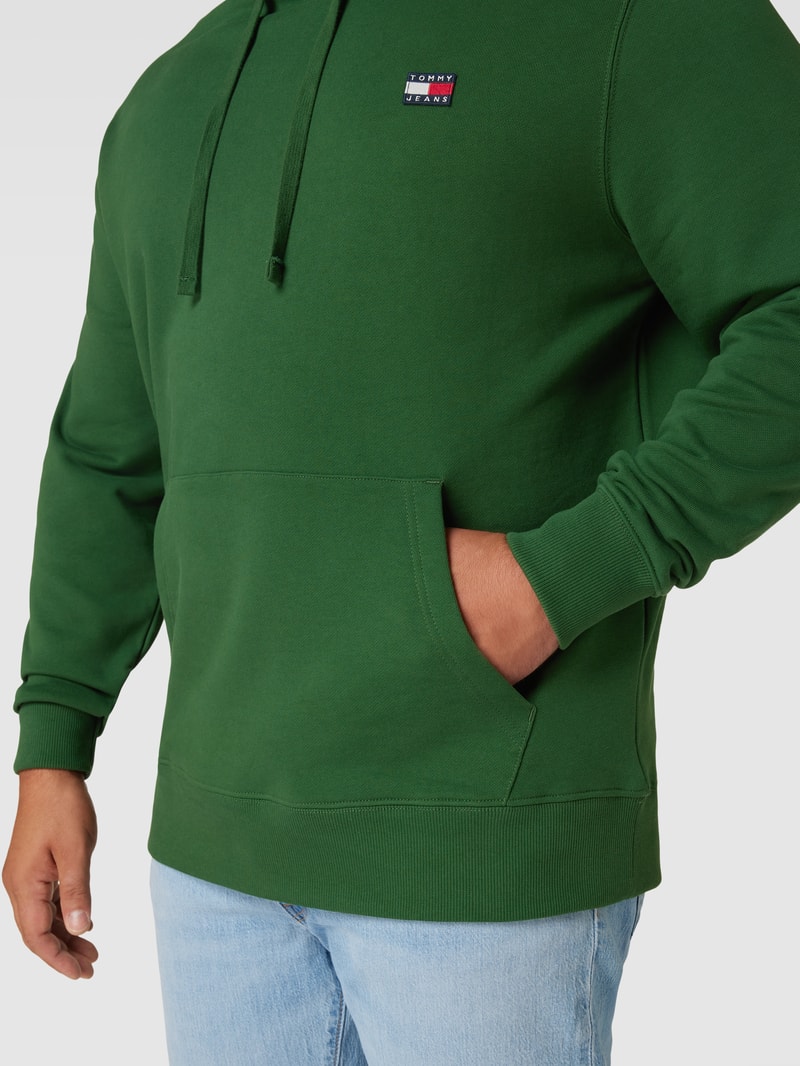 PLUS SIZE Hoodie mit Logo-Stitching in dunkelgrün