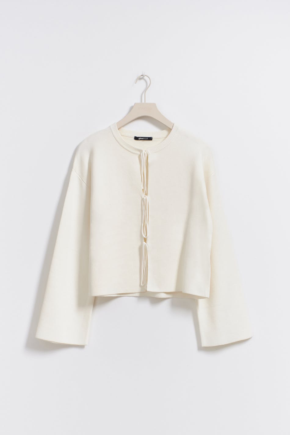 Knitted tie cardigan