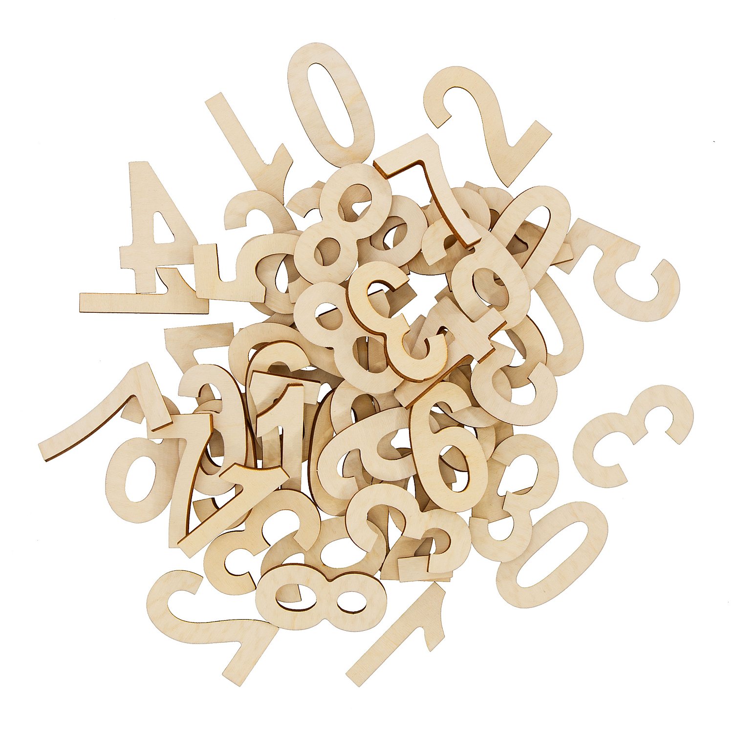 Holz-Zahlen, 5 cm, 50 Stück