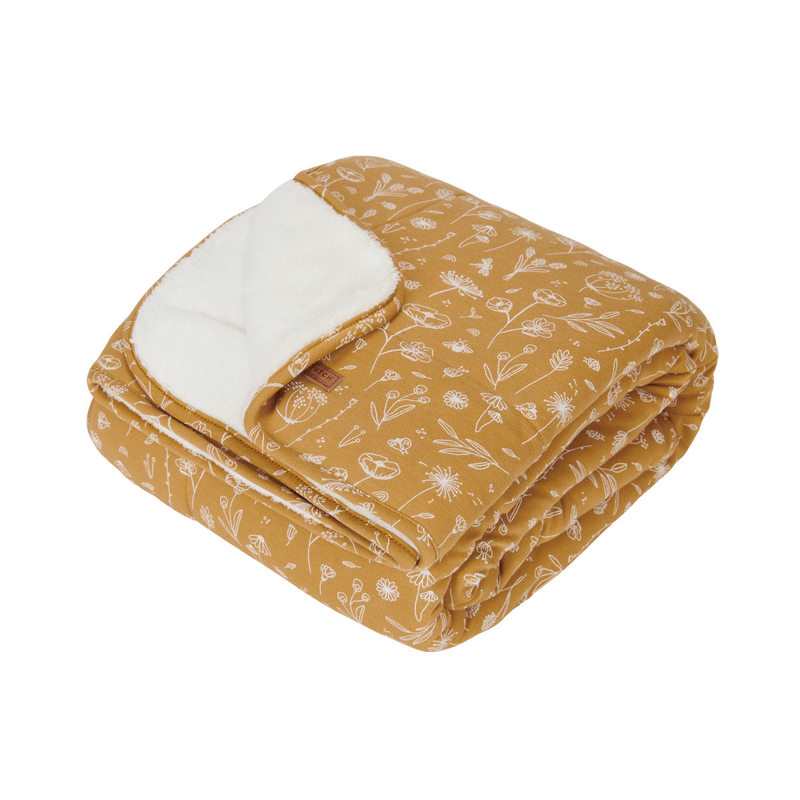 Couverture de lit bébé Wild flower ocre Little Dutch