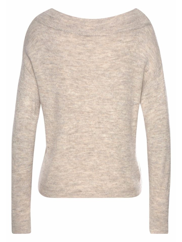 LASCANA Strickpullover in beige-meliert günstig kaufen