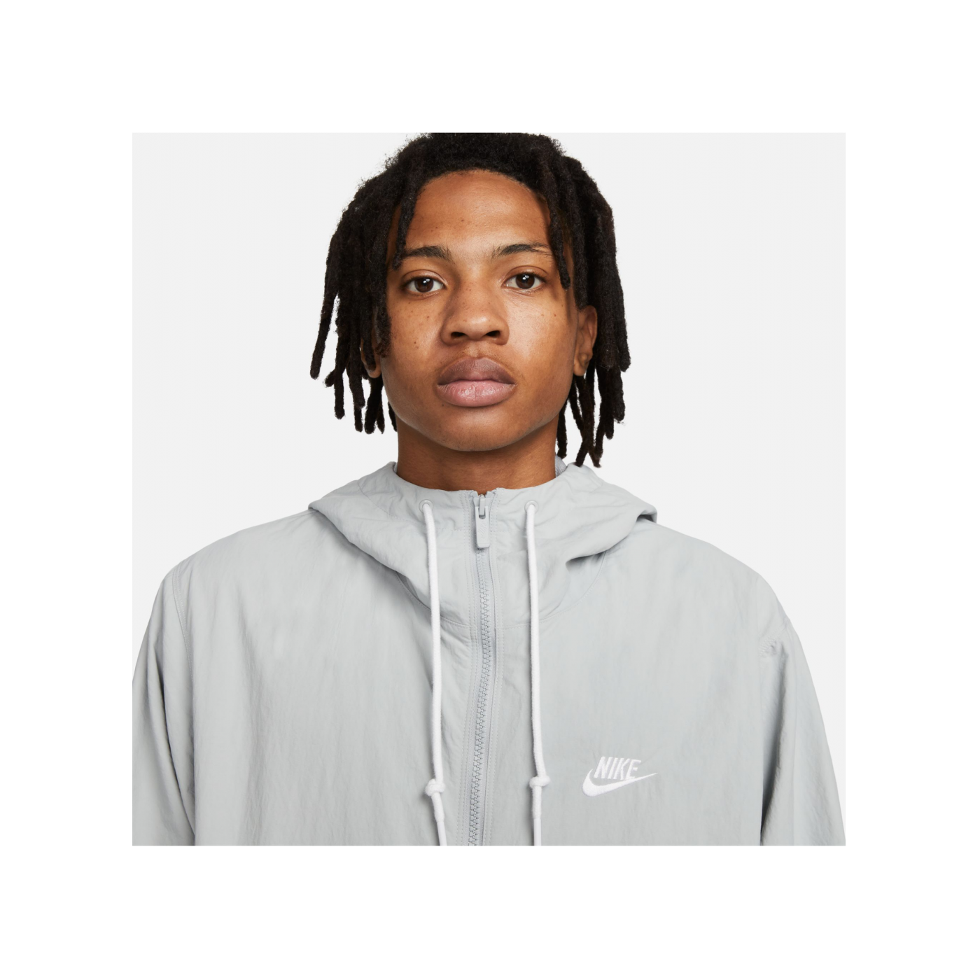 Nike Club Woven Jacke Grau Weiss F077