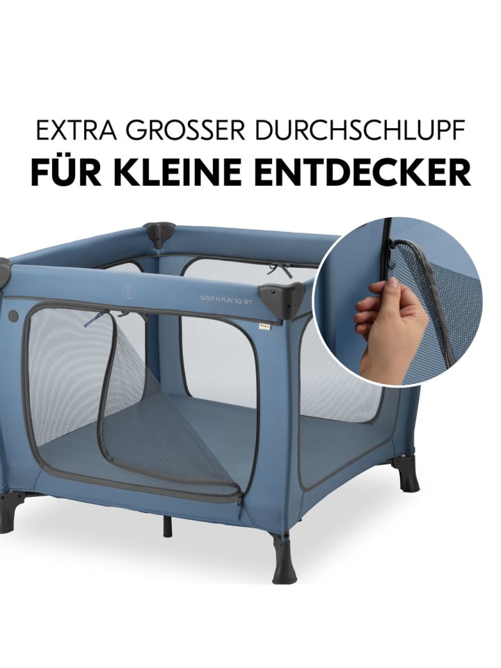 Hauck Reisebett & Laufgitter Sleep N Play SQ Set in blau günstig kaufen onesize
