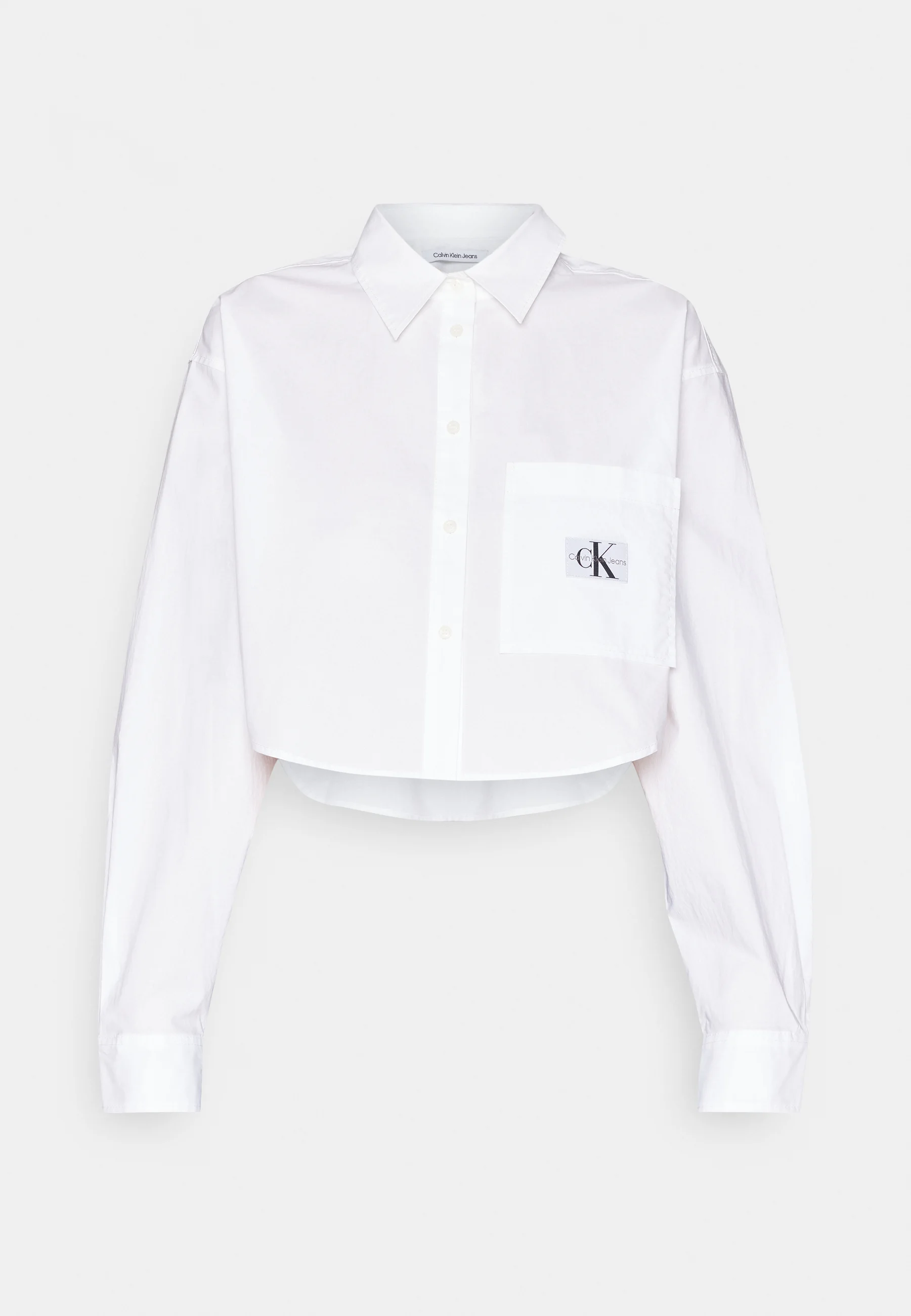 Calvin Klein Jeans Blusa recortada con etiqueta tejida