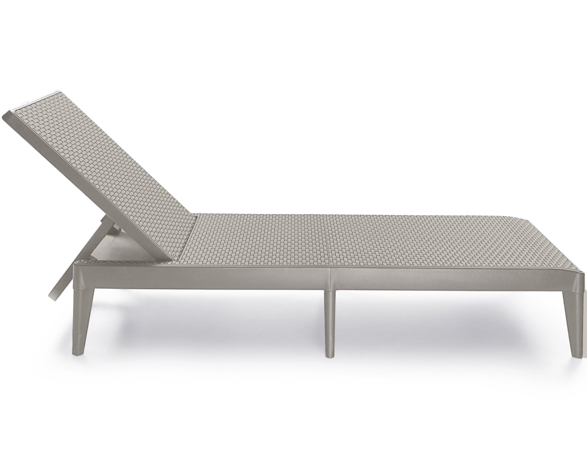 ONDIS24 Gartenliege Numana Sonnenliege mit 4-fach verstellbarer Rückenlehne, in Rattan-Optik, UV-beständig, witterungsbeständig, wetterfest