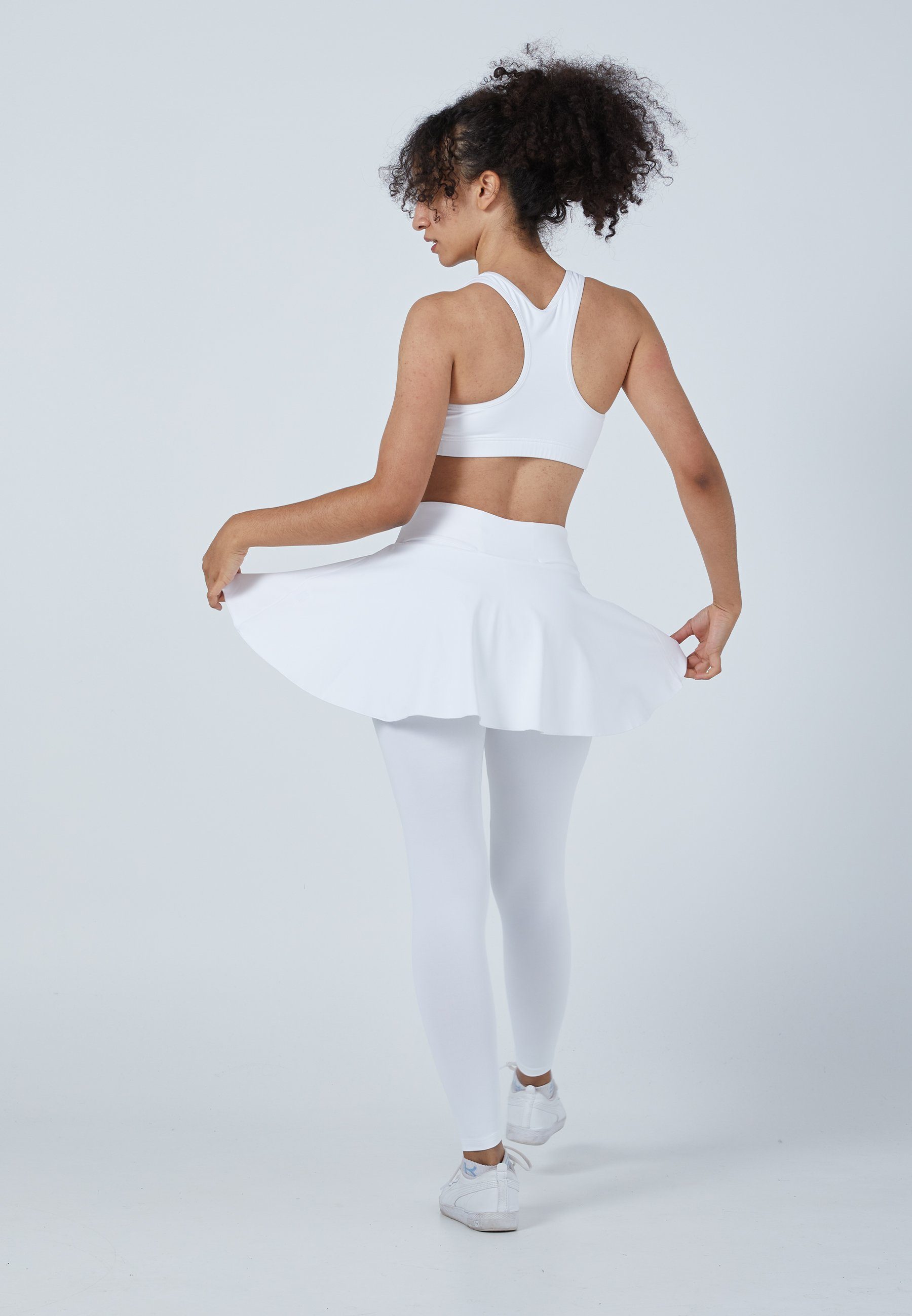 SPORTKIND Tennisrock Advantage 2-in-1 Tennis Skapri Rock mit Leggings Mädchen & Damen weiß