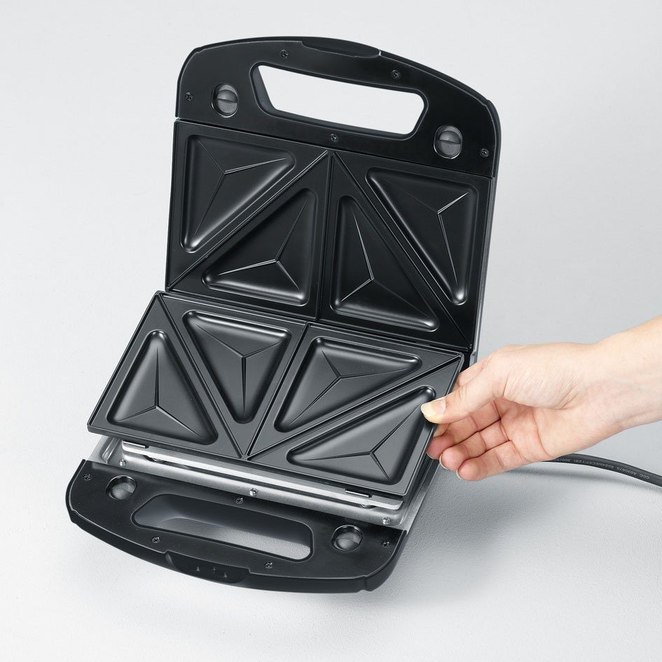 Severin 3-in-1-Sandwichmaker SA 2968, 1000 W, Antihaftbeschichtung, auswechselbare Platten, wärmeisolierende Griffe