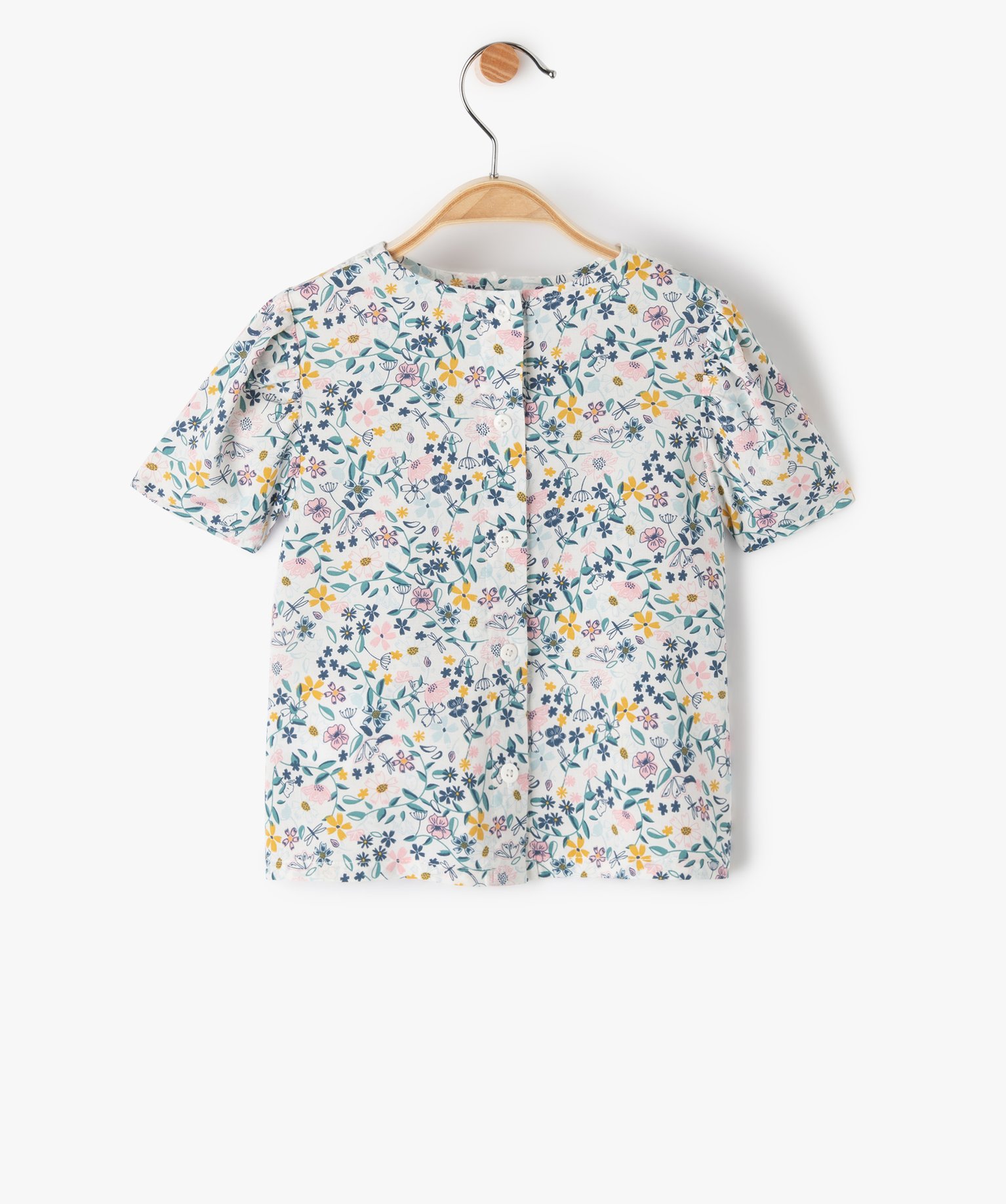 Blouse bébé fille à manches courtes et col en dentelle an... multicolore | GEMO