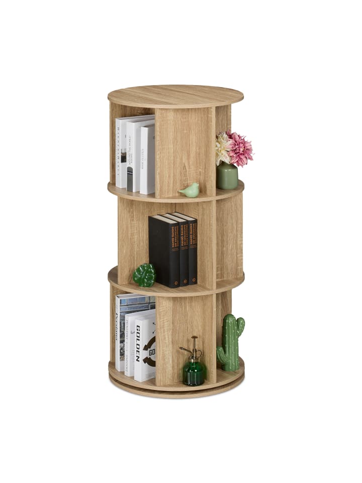 relaxdays Bücherregal in Natur - (H)104 x Ø 50 cm günstig kaufen onesize